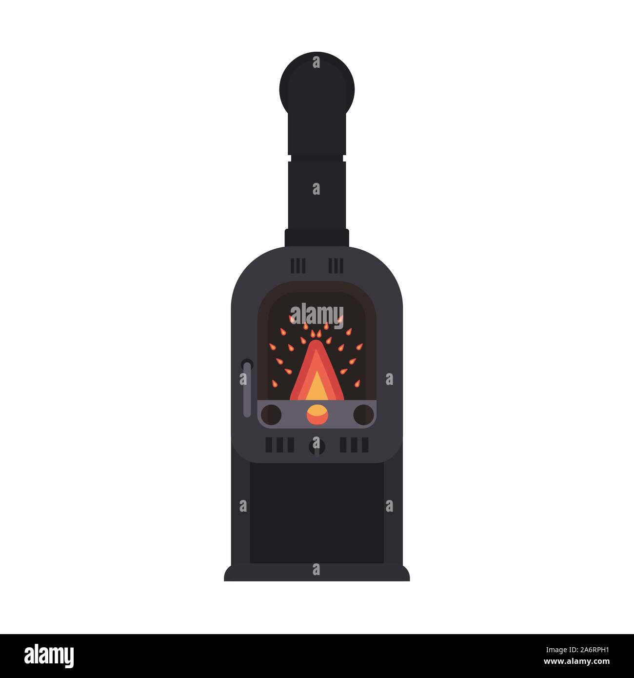 Kamin Vektor innere Abbildung. Cartoon Fire Flame Wohnzimmer indoor. Warmes brennen, klassischen Stil eingerichtet. Alte Lagerfeuer Design Home Stock Vektor