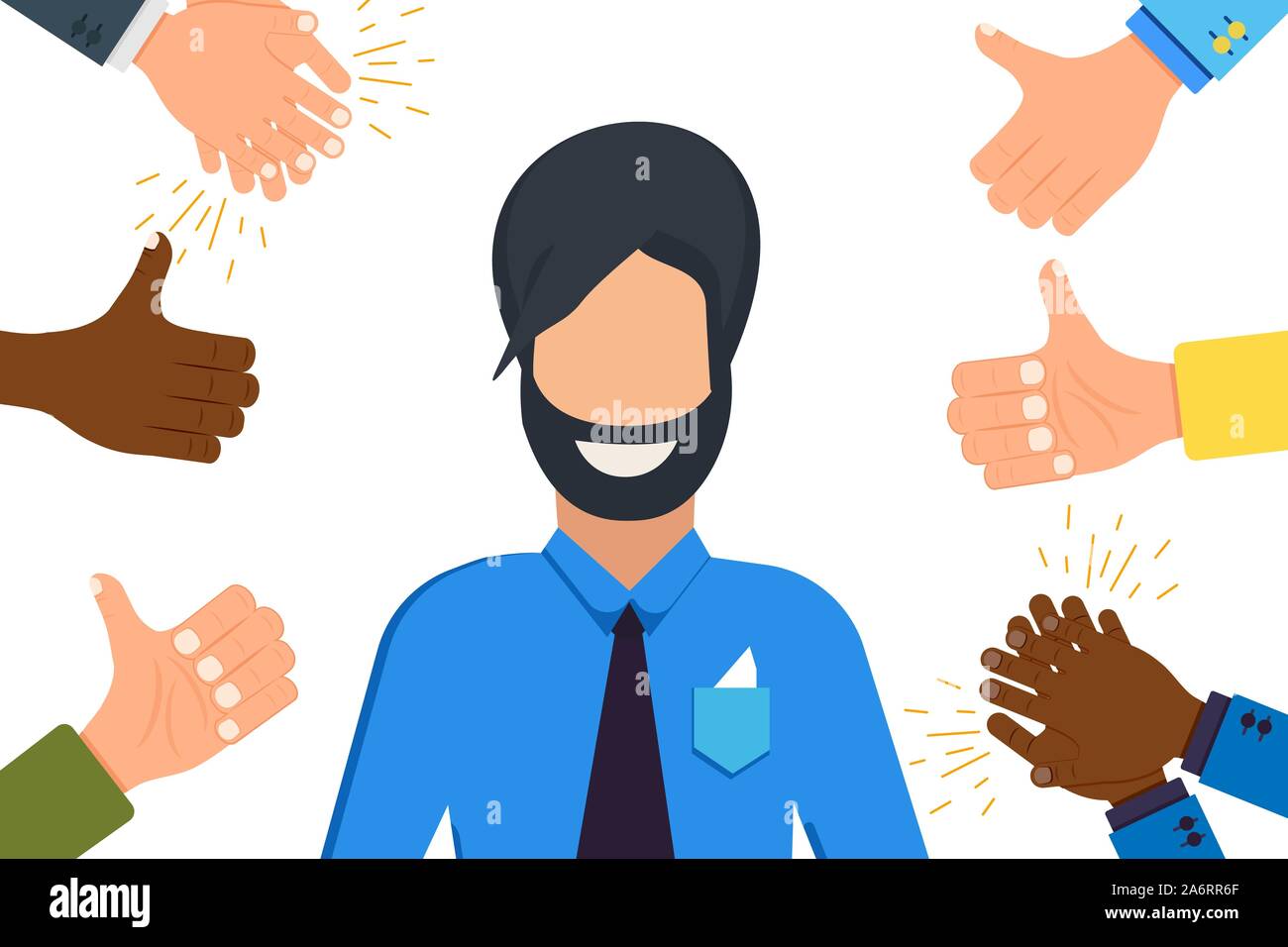 Hand Beifall vektor Geste Abbildung. Die menschliche Wertschätzung hoch fünf Klatschen. Cartoon klatschen Beifall business Publikum. Ausdruck congratulat Stock Vektor