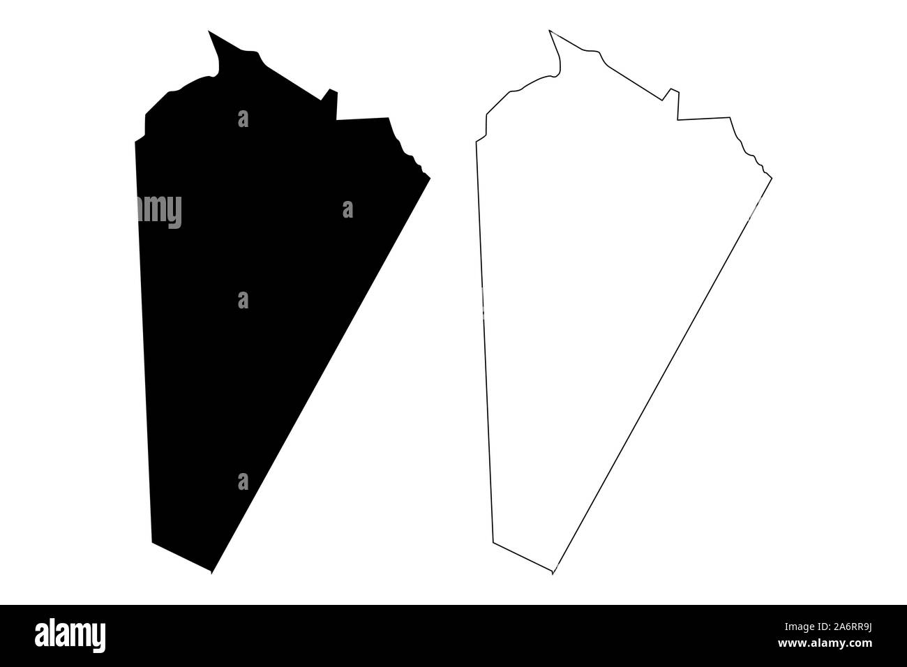 Ash Sharqiyah Governorate Nord (Sultanat Oman, Gouvernements von Oman) Karte Vektor-illustration, kritzeln Skizze der nordöstlichen Provinz Karte Stock Vektor