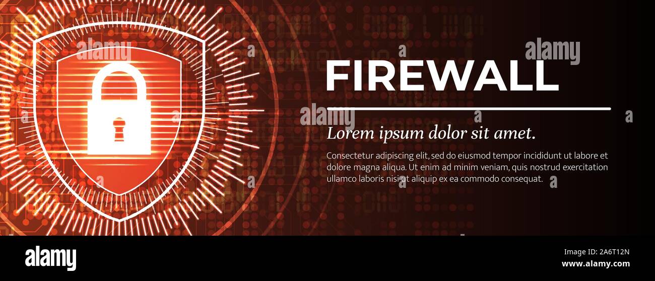 Firewall. Der stattliche Red Digital Hintergrund. Vektor. Stock Vektor