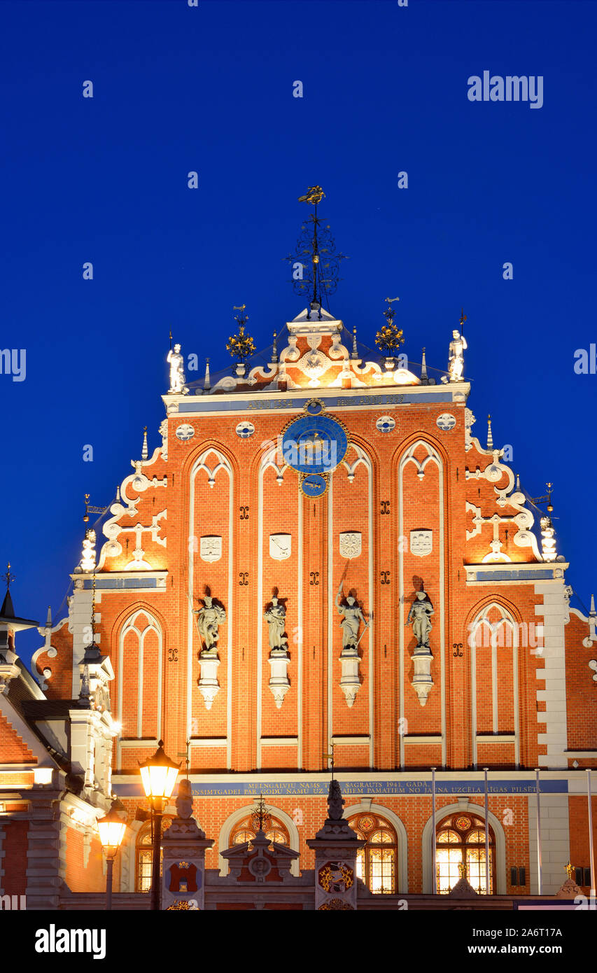 Haus der Bruderschaft der Mitesser zurückgehend bis 1334, einem UNESCO-Weltkulturerbe. Riga, Lettland Stockfoto