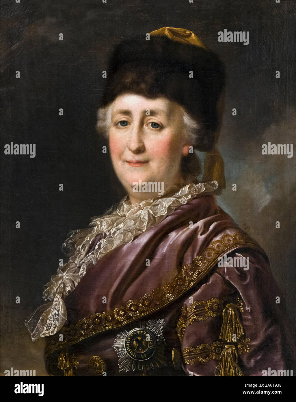 Portrait von Katharina die Große im Reisen Kleid, von einem unbekannten Künstler. Katharina II., Katharina die Große, 1729 - 1796. Deutsche geboren Kaiserin von Ru Stockfoto
