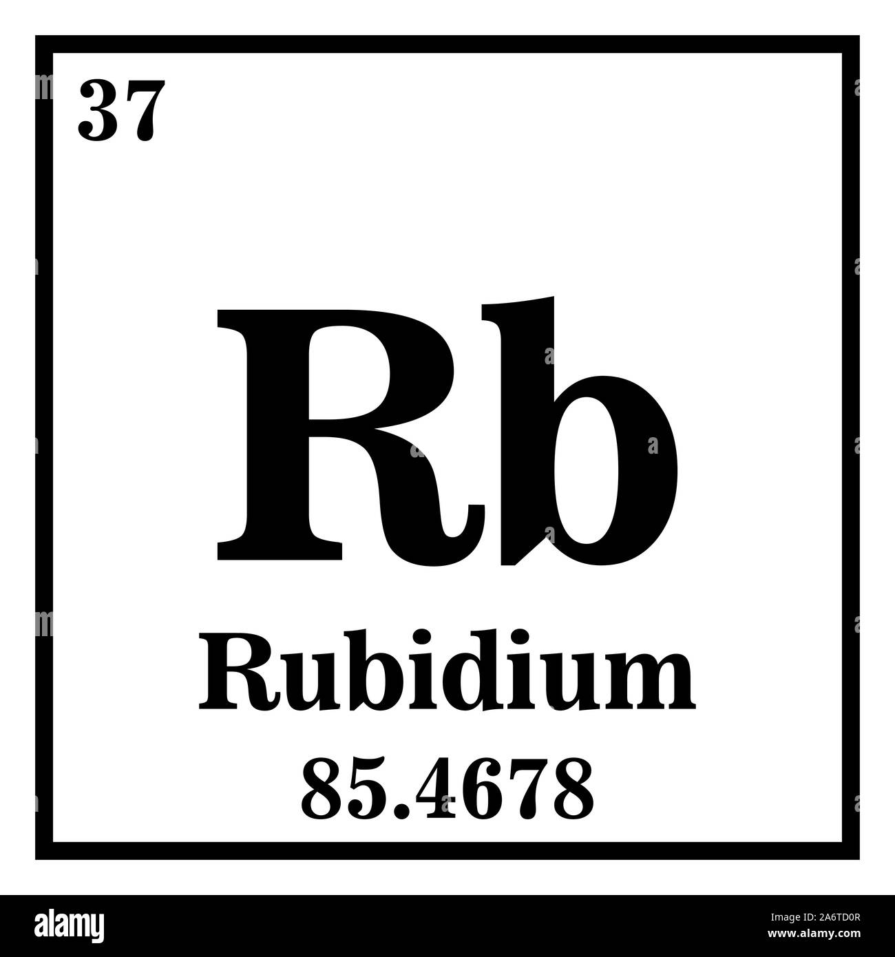 Rubidium Periodensystem der Elemente Vektor-illustration eps 10. Stock Vektor