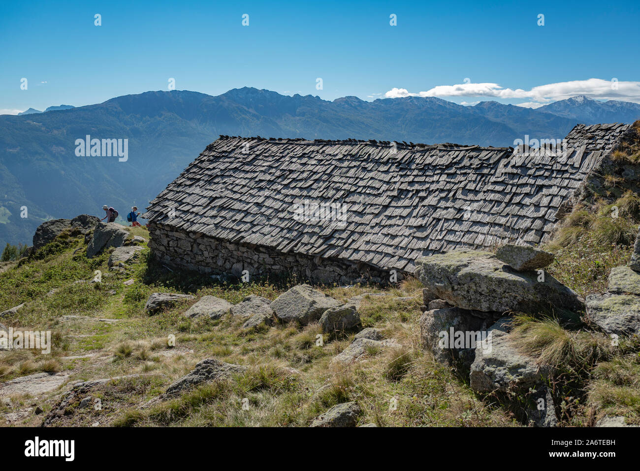 Ansicht der Alten Bar in den Alpen in Südtirol Italien Stockfoto