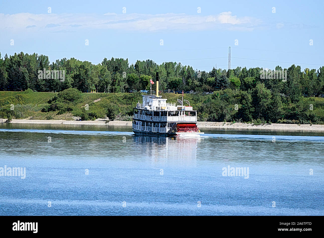 Tretboot auf dem Wasser Stockfoto