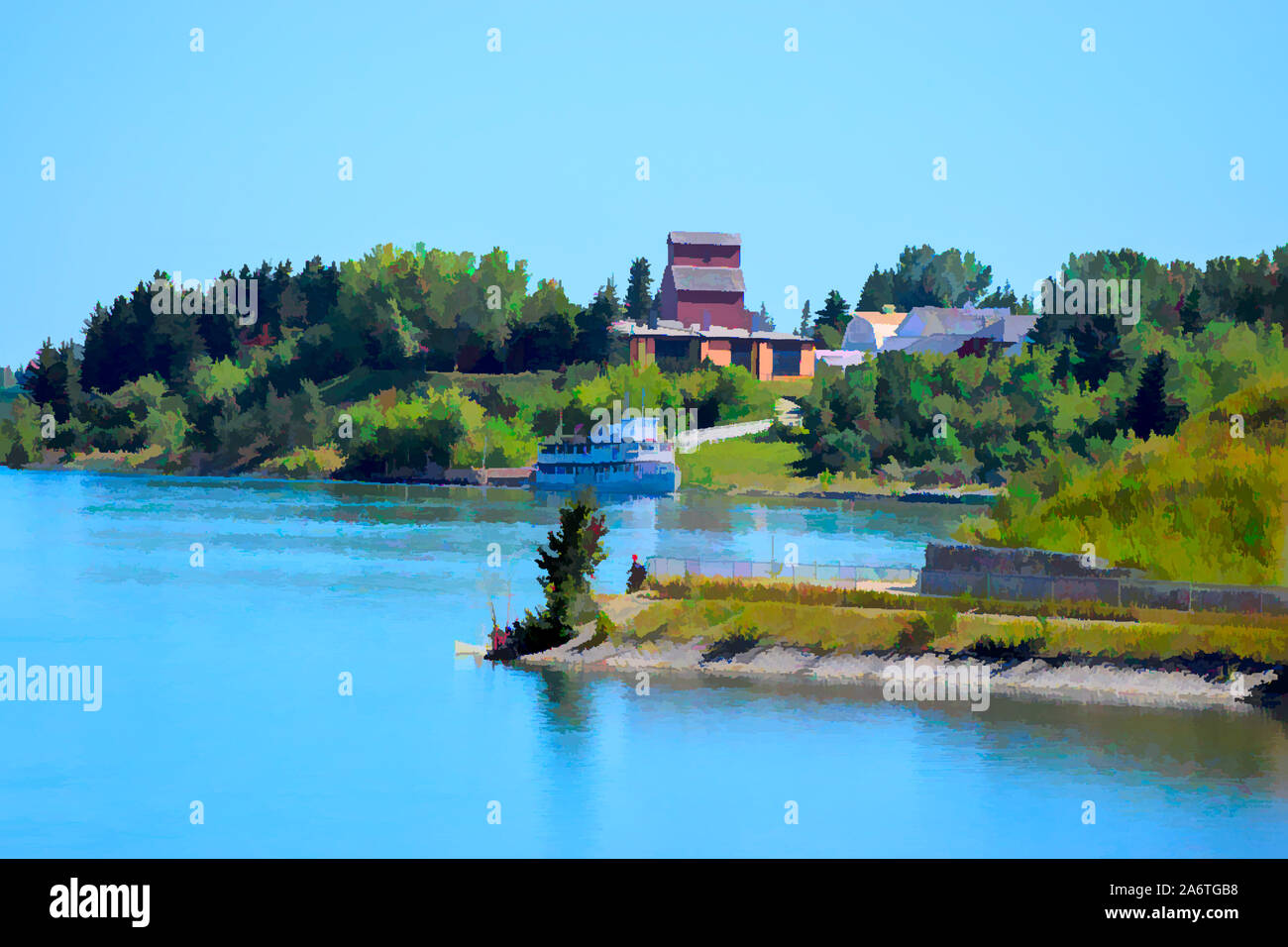 Tretboot auf dem Wasser Abbildung Stockfoto