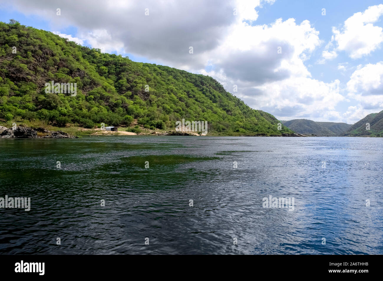 Cenário do Rio São Francisco em Sergipe, Brasilien. Stockfoto