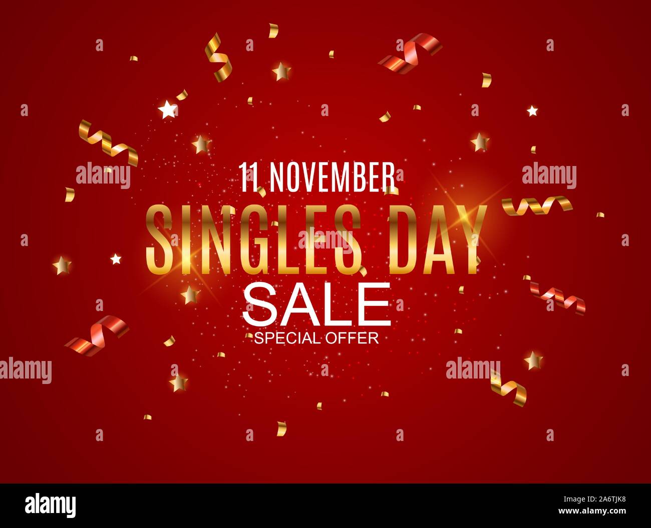 November 11 Singles Tag Verkauf Zusammenfassung Hintergrund.. Vector Illustration Stock Vektor