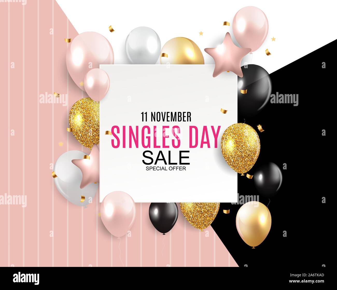 November 11 Singles Tag Verkauf Zusammenfassung Hintergrund.. Vector Illustration Stock Vektor