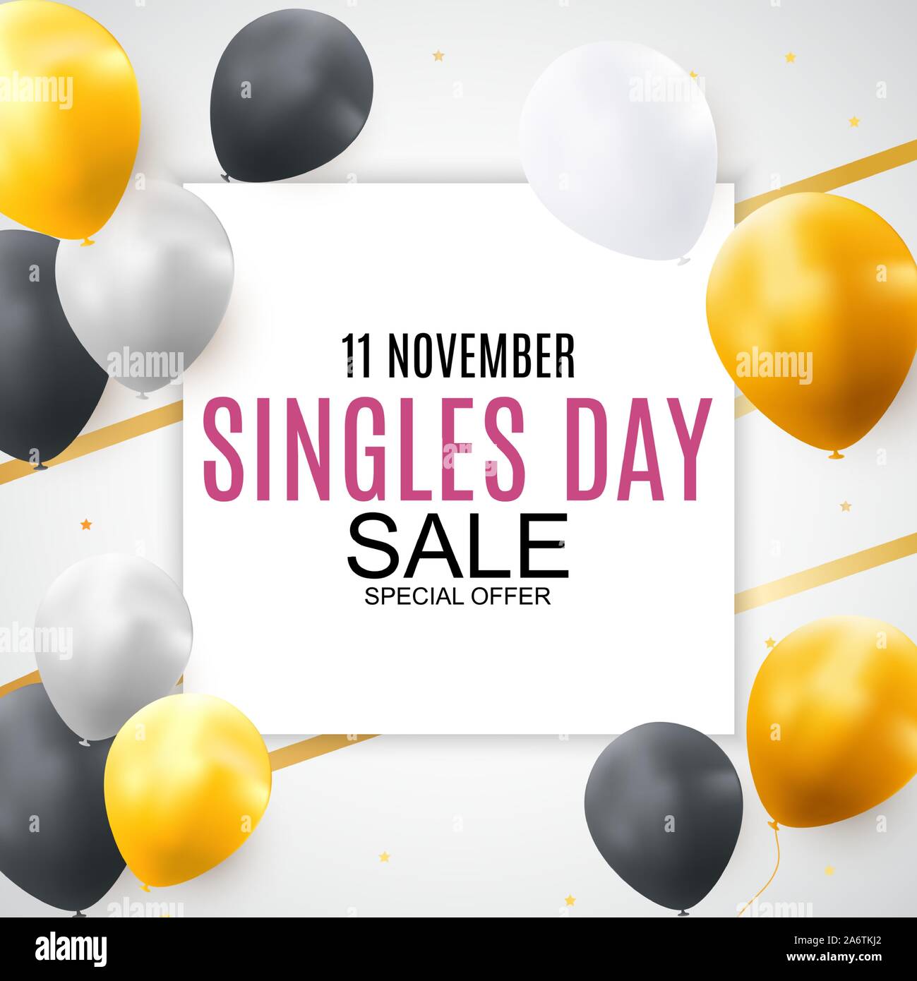 November 11 Singles Tag Verkauf Zusammenfassung Hintergrund.. Vector Illustration Stock Vektor