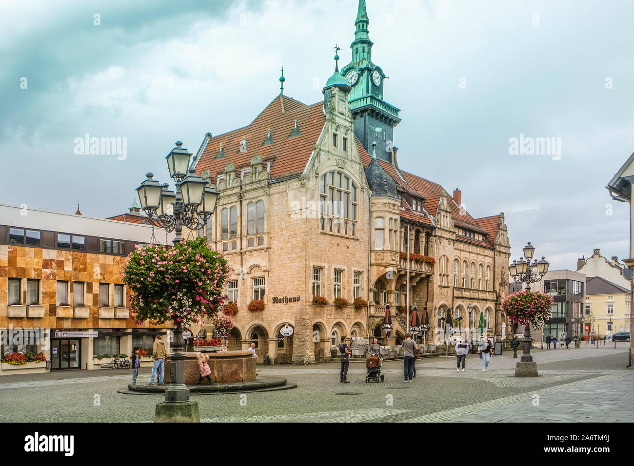 Rathaus im Zentrum der Stadt Bückeburg in Deutschland Stockfotografie