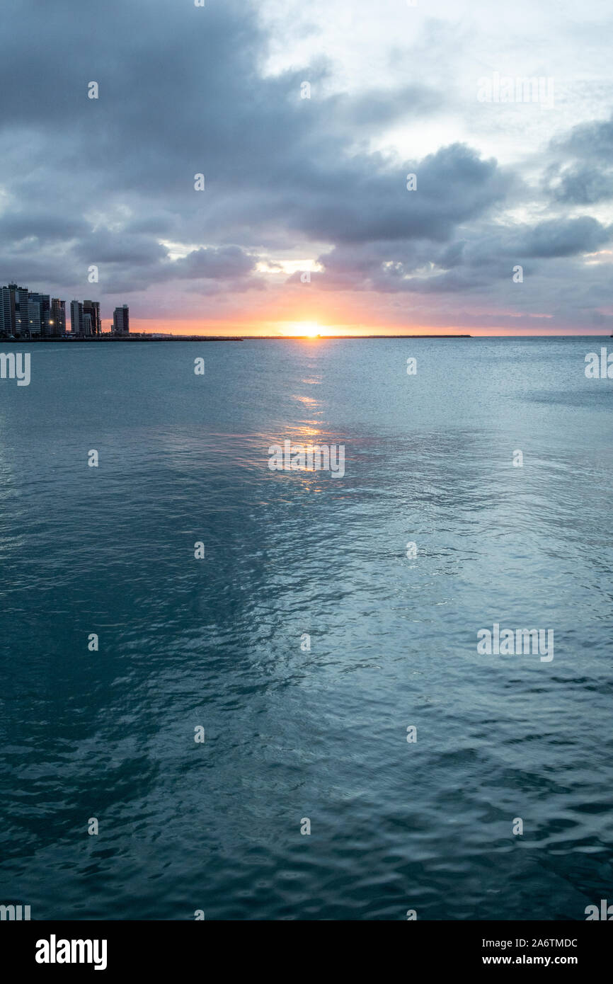 Sun Set in der Beira Mar Avenue in Fortaleza Brasilien Nothreast Stockfoto
