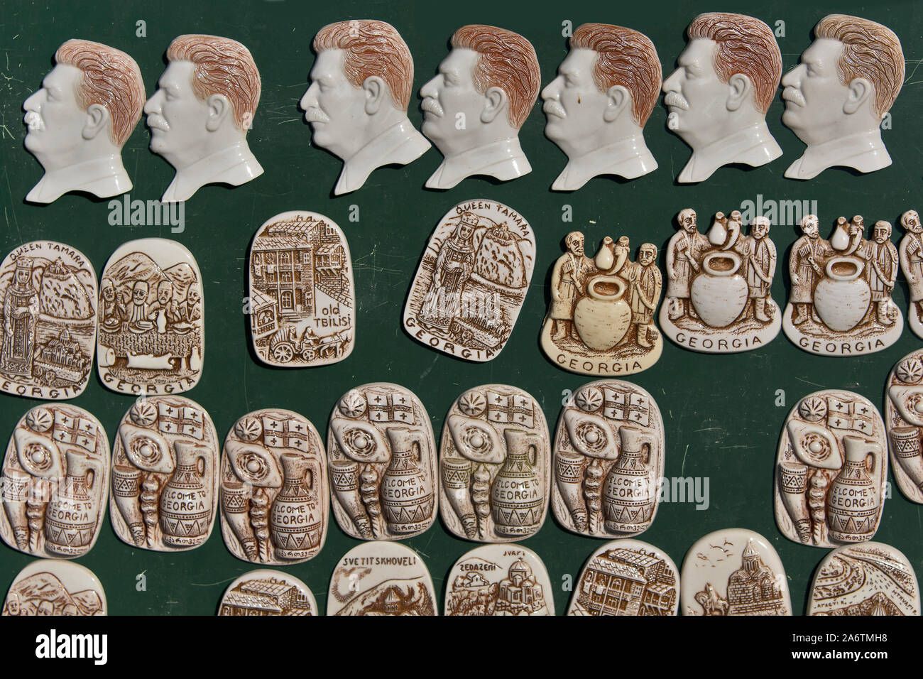 Georgien: Souvenir Magnete mit Stalin Stockfoto