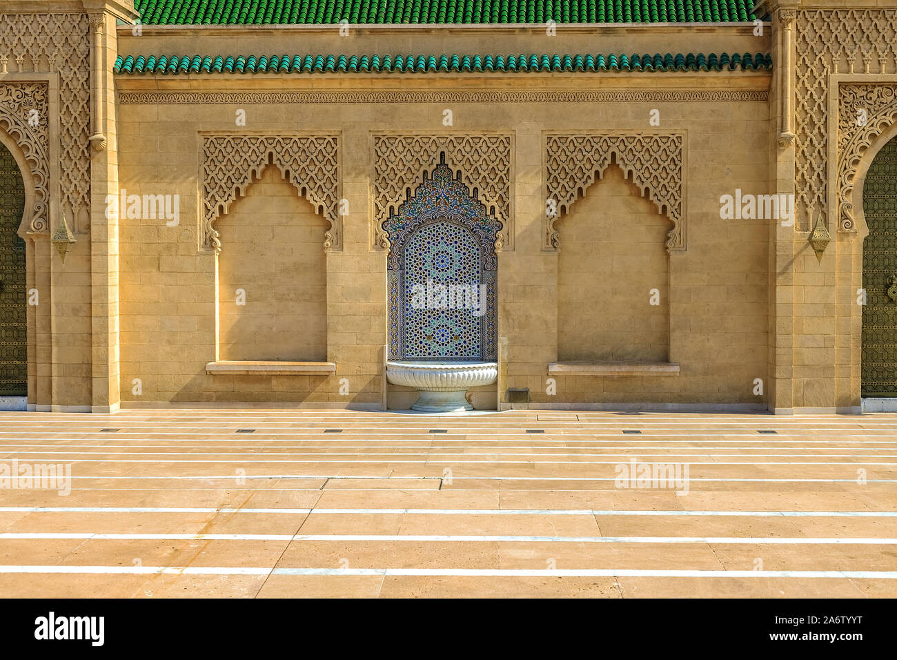 Brunnen am Mausoleum von Mohammed V" in Rabat - Marokko 22.04.2019 Stockfoto