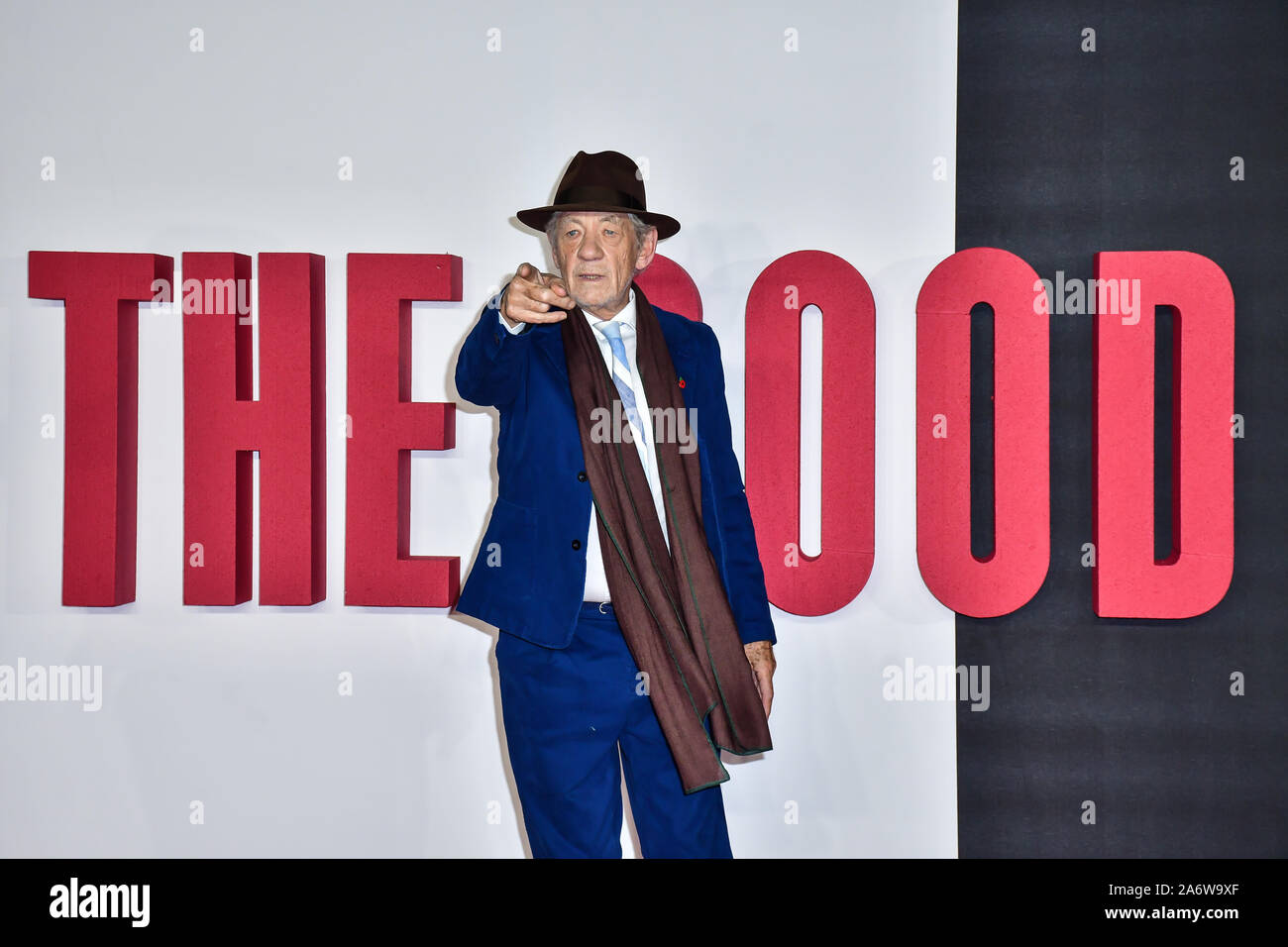 London, Großbritannien. 28 Okt, 2019. Sir Ian McKellan Arrivers bei Weltpremiere Der guter Lügner am 28. Oktober 2019, am BFI Southbank, London, UK. Bild Capital/Alamy leben Nachrichten Stockfoto