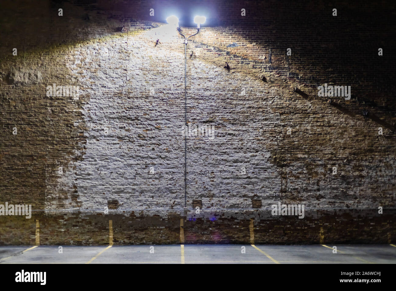 Eine Mauer mit deckenlampe in der Southside von Chicago Stockfoto