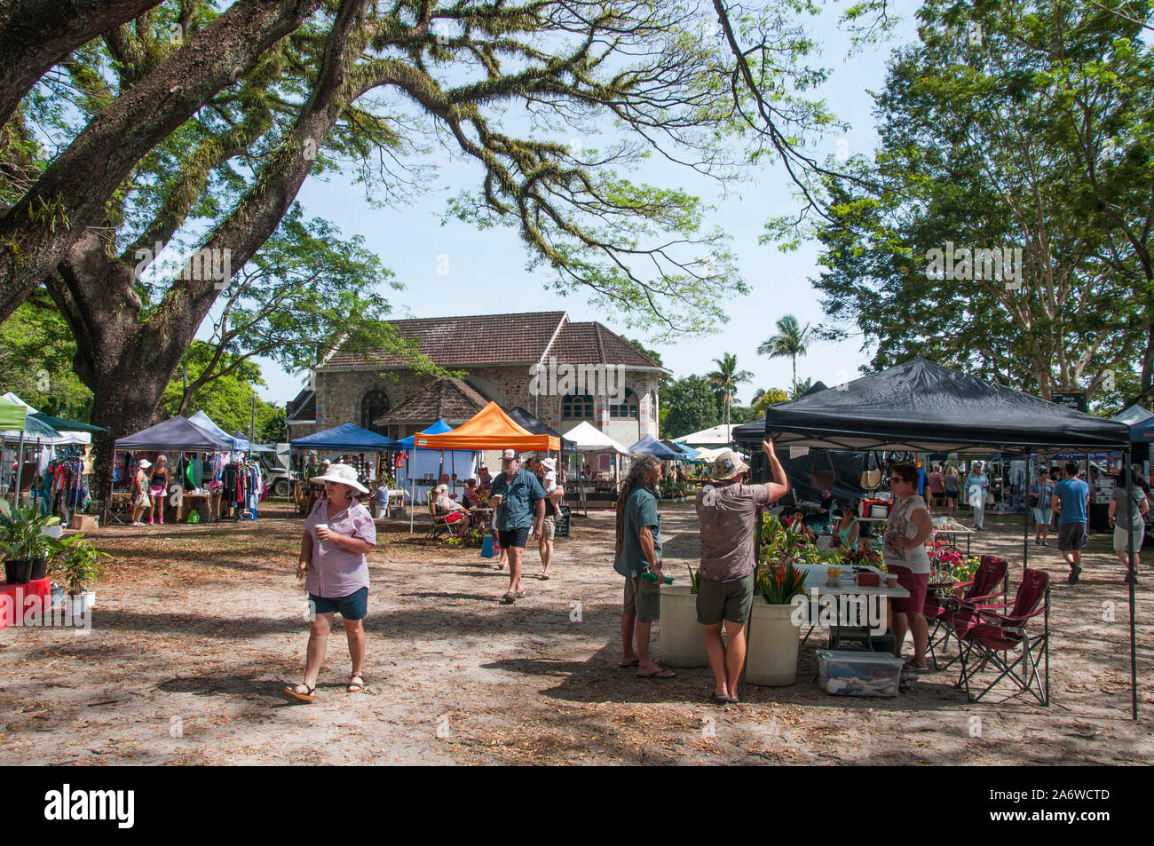 Samstag Vormittag Markt der Gemeinschaft zu Mossman, North Queensland, Australien Stockfoto