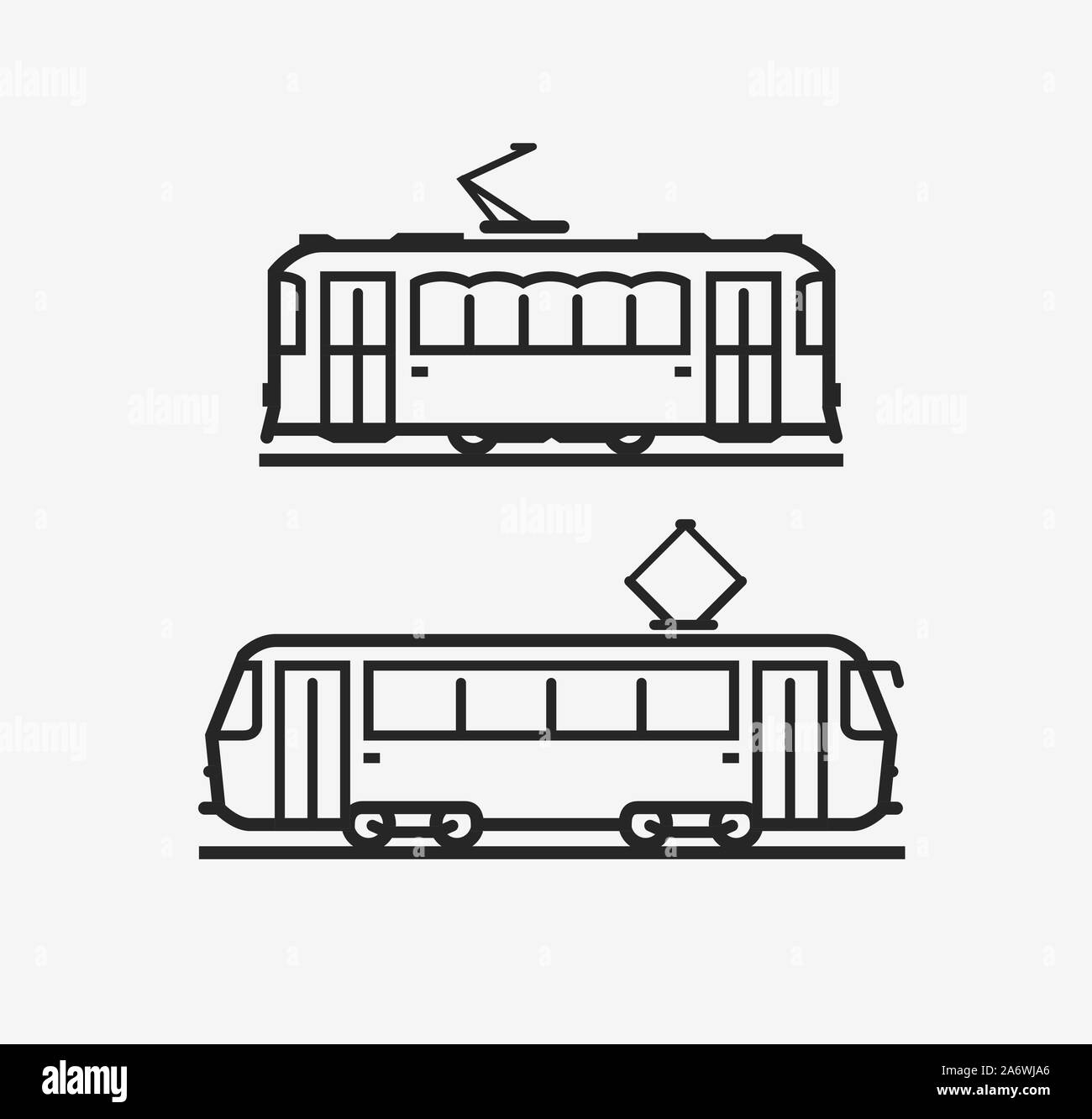 Tram-Symbol. Schild für öffentliche Verkehrsmittel in der Stadt. Vektorgrafik Stock Vektor