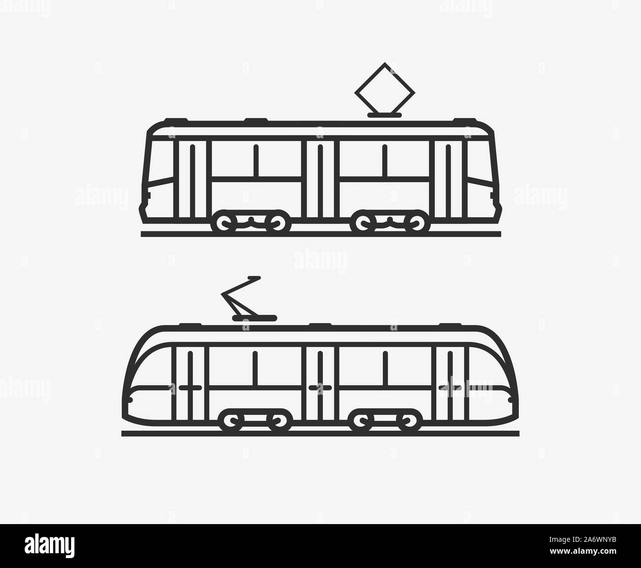 Tram-Symbol. Stadtverkehr Schild oder Symbol. Vektorgrafik Stock Vektor