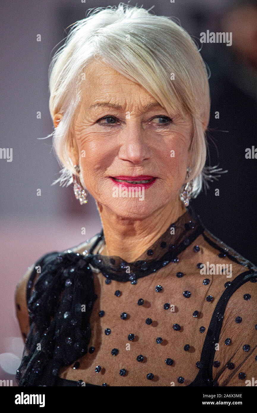 London, Großbritannien. 28 Okt, 2019. Helen Mirren besucht die Weltpremiere von "guter Lügner' am BFI Southbank in London. Credit: SOPA Images Limited/Alamy leben Nachrichten Stockfoto