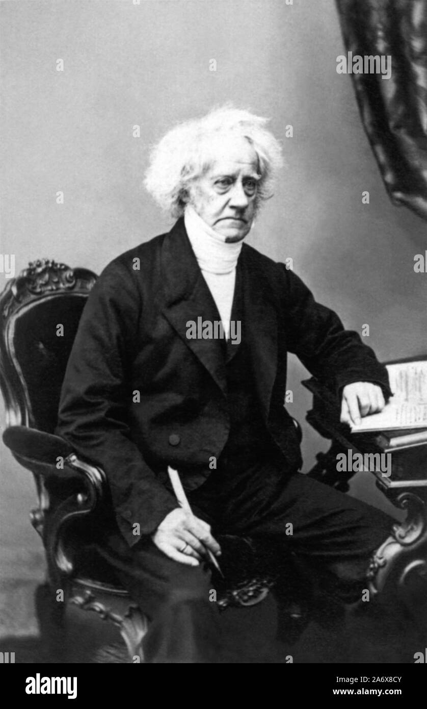 Sir John Herschel (1792-1871) war ein englischer Universalgelehrten, Astronom, Mathematiker, Chemiker, Erfinder und zentrale Figur in der Entwicklung der Fotografie. Er erfand Cyanotypie Fotografie und verschiedene Prozesse, dass Aided andere Frühe Fotografie Pioniere, einschließlich Daguerre. Herschel ist auch das Prägen der Begriff Fotografie 1839 gutgeschrieben. Stockfoto