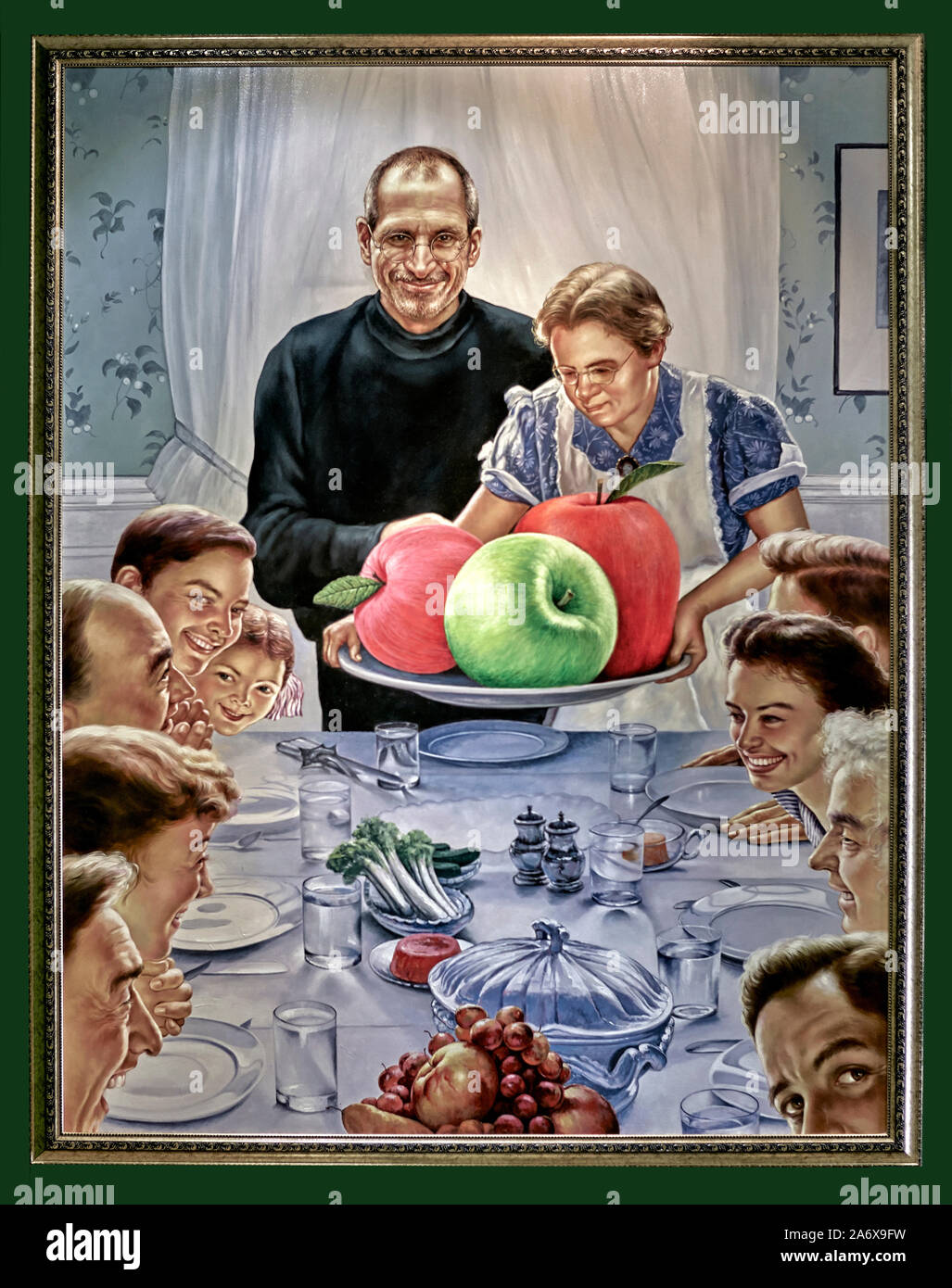 Parodie Art, Malerei. Steve Jobs, Apple. Parody Art Museum, Pattaya, Thailand, Südostasien, Stockfoto