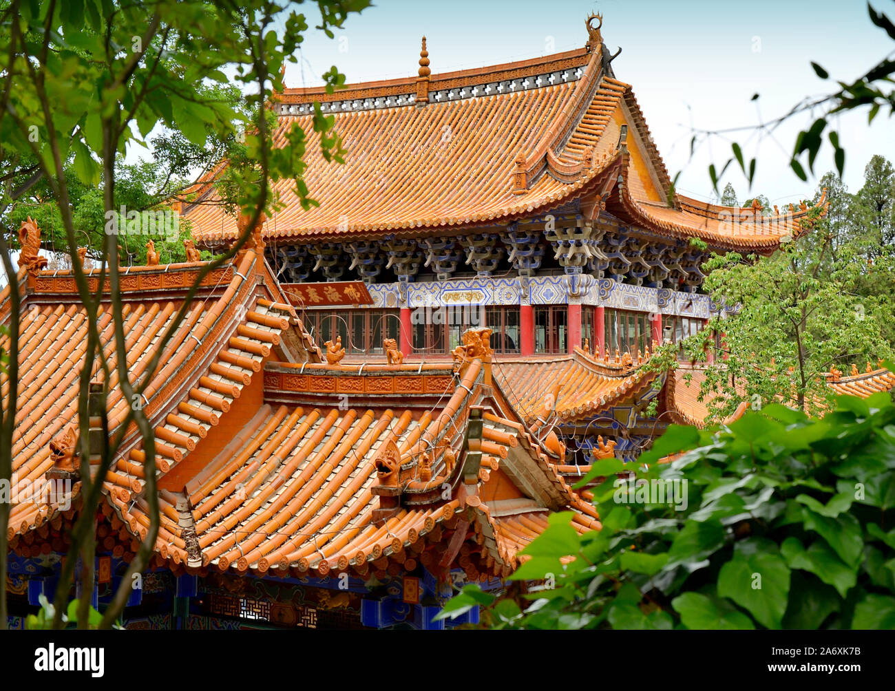 Qiongzhu Tempel oder Bambus-Tempel, Kunming Stadt, Yunnan Provinz, China Stockfoto