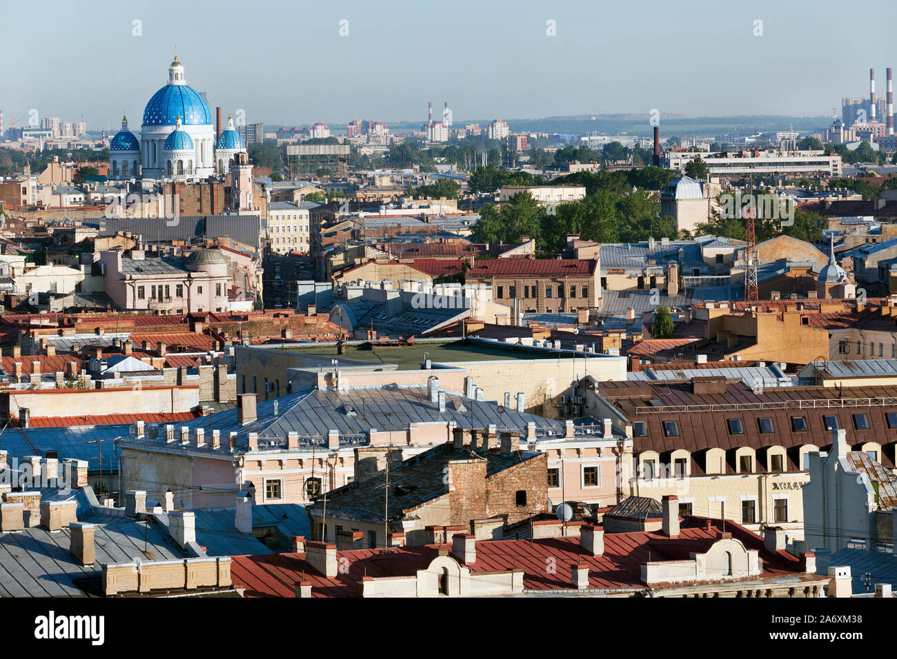 Luftbild der Innenstadt von St. Petersburg Stadt in Russland Stockfoto