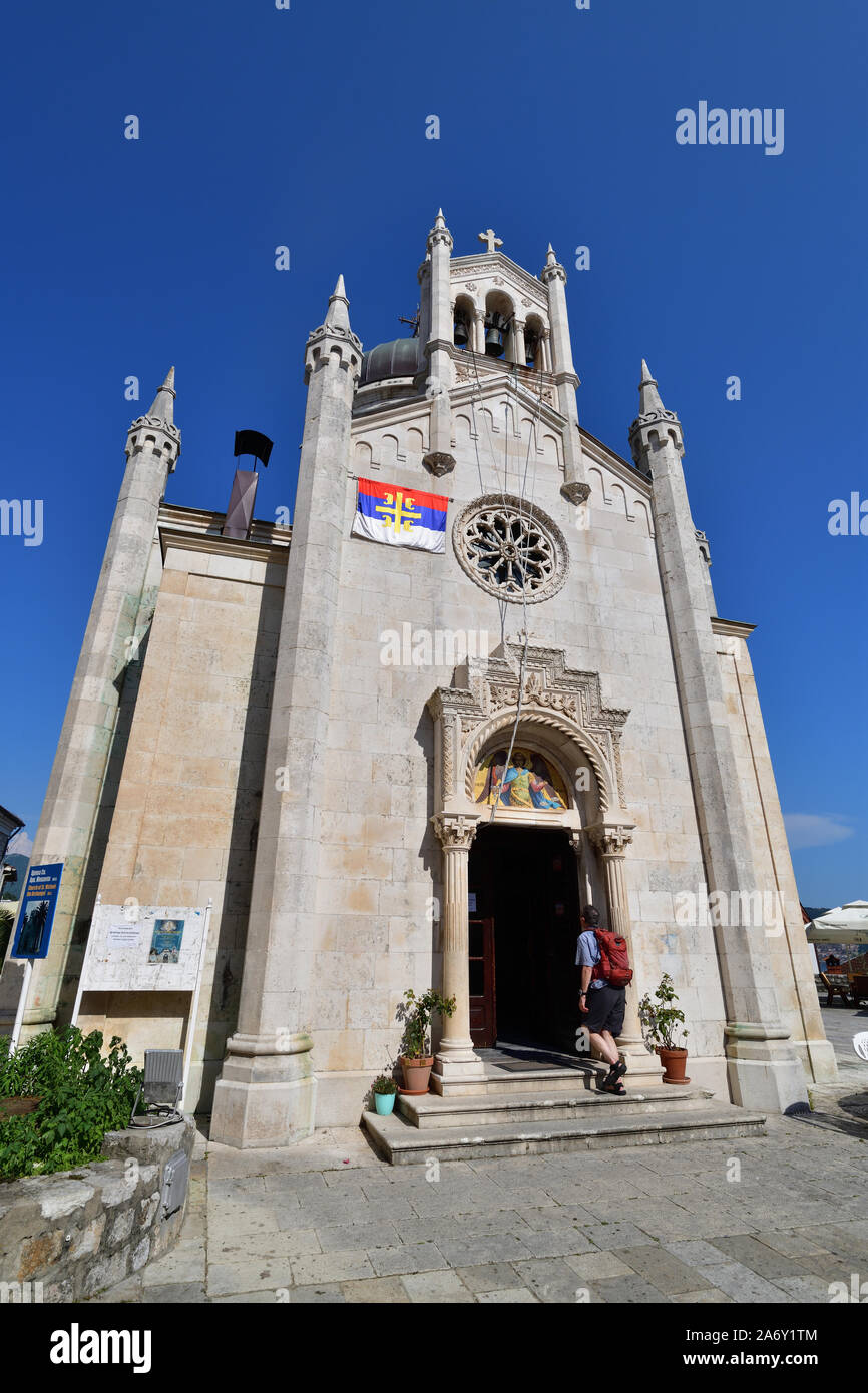 Herceg Novi, Montenegro - 10. Juni. 2019. Orthodoxe Kirche des Erzengels Michael in eckigen Herzog Stefan Stockfoto