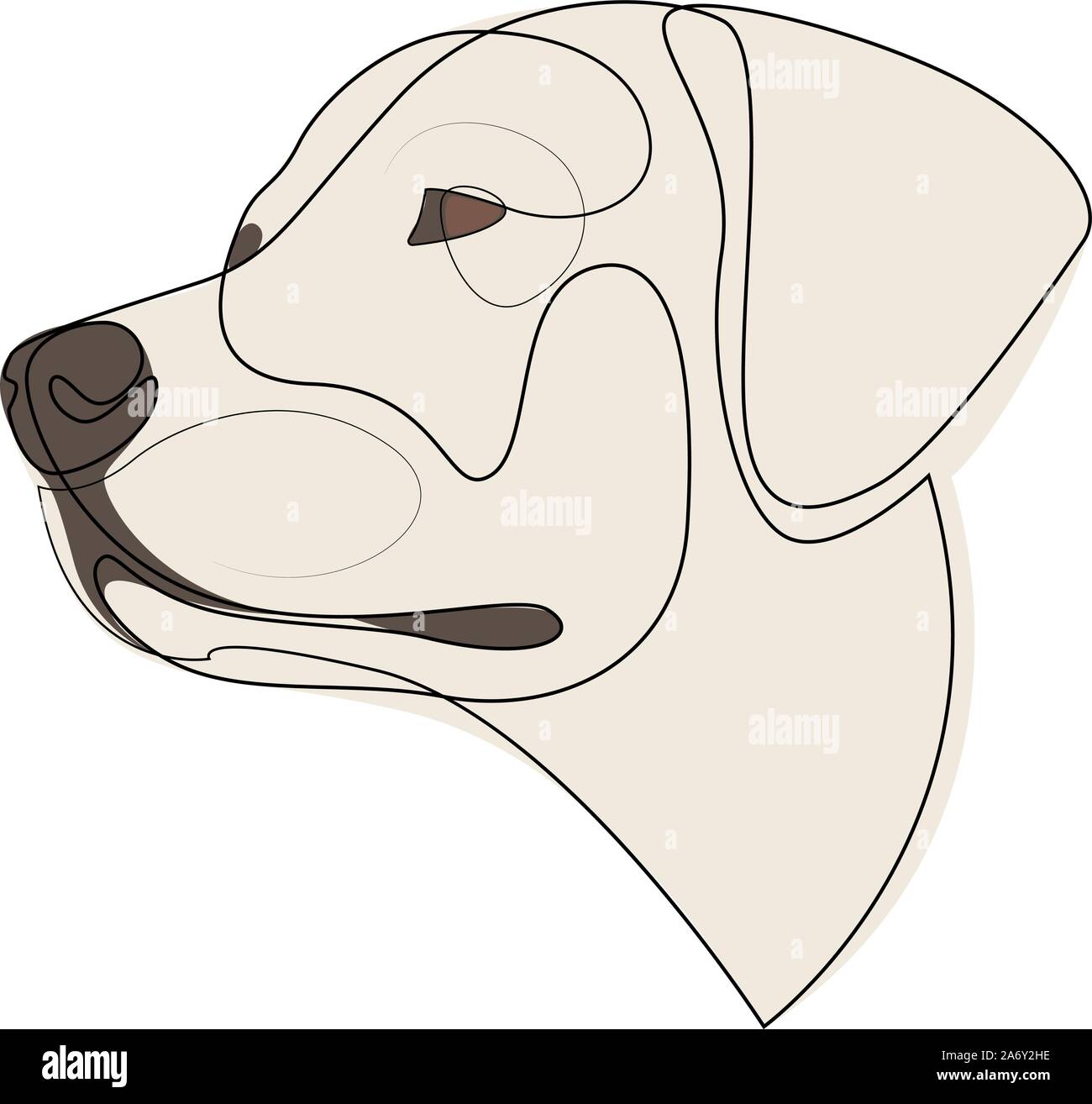 Durchgehende Linie Labrador Retriever. Einzelne Zeile minimal style Labrador Hund Vector Illustration Stock Vektor