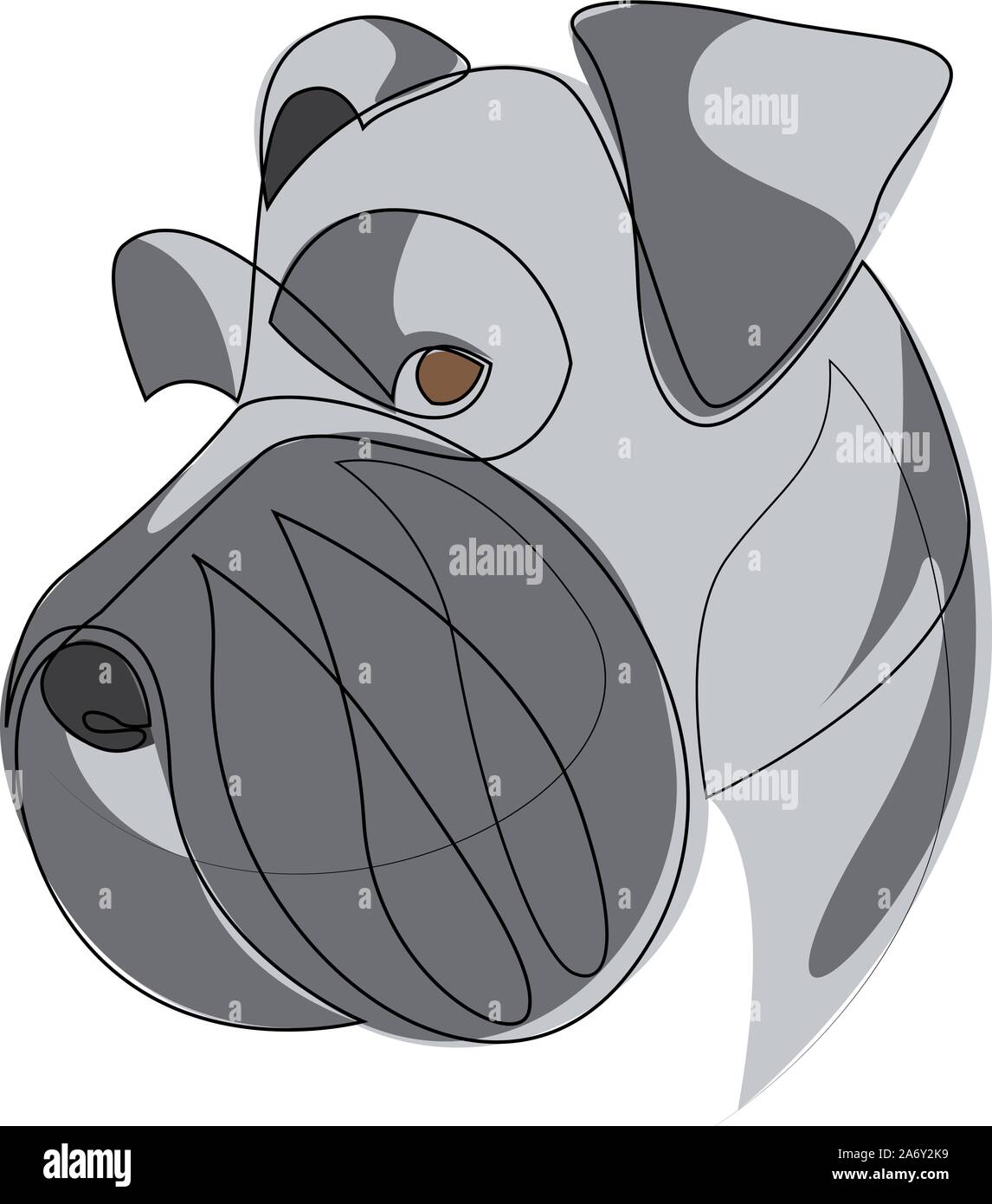 Durchgehende Linie Mittelschnauzer. Einzelne Zeile minimal style Mittel Schnauzer hund Vector Illustration Stock Vektor