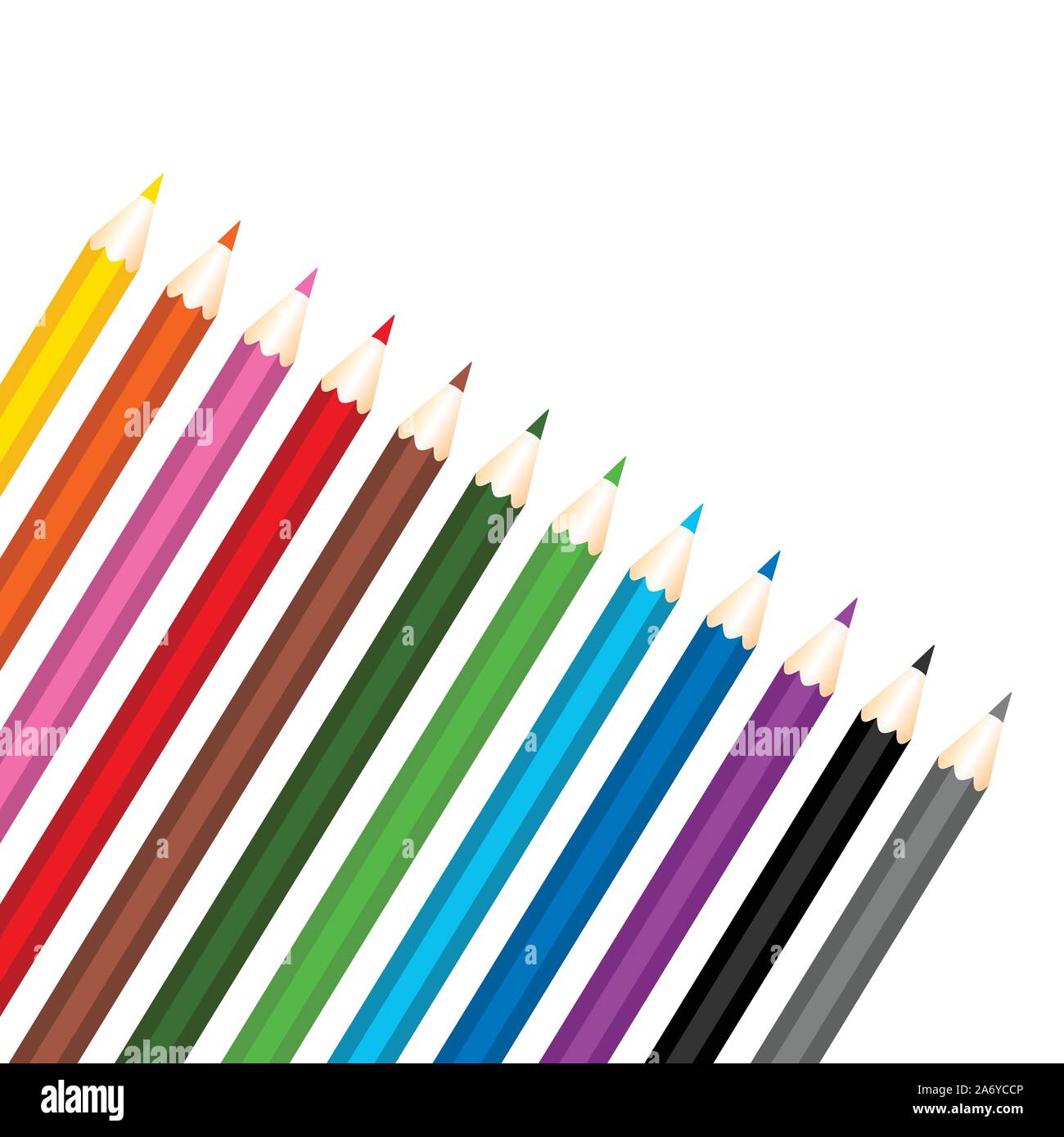 Buntstifte eingestellt. Bildung Vector Illustration Stock Vektor