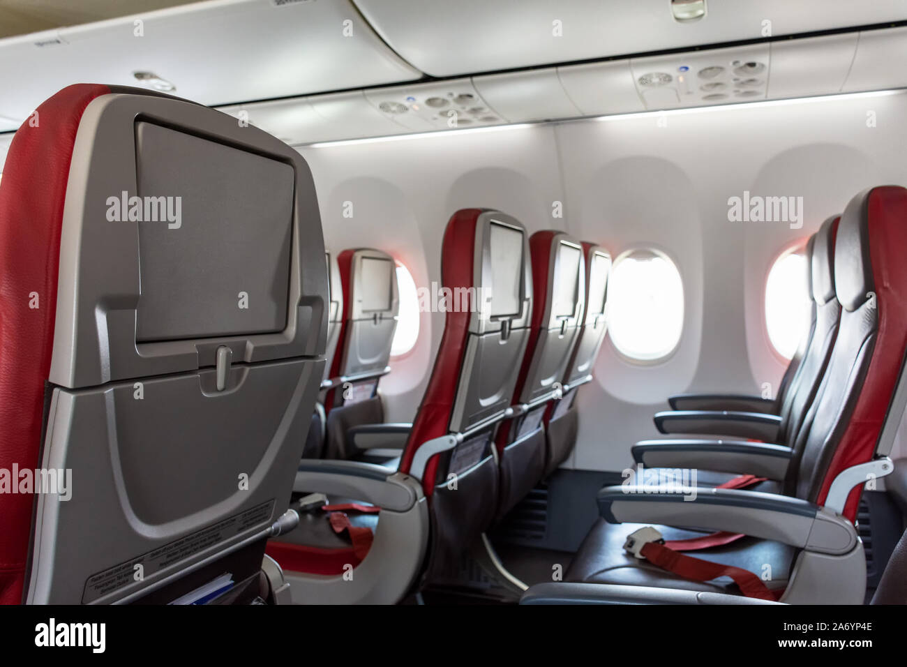 Flugzeug Interieur Sitze - Travel Concept Stockfoto
