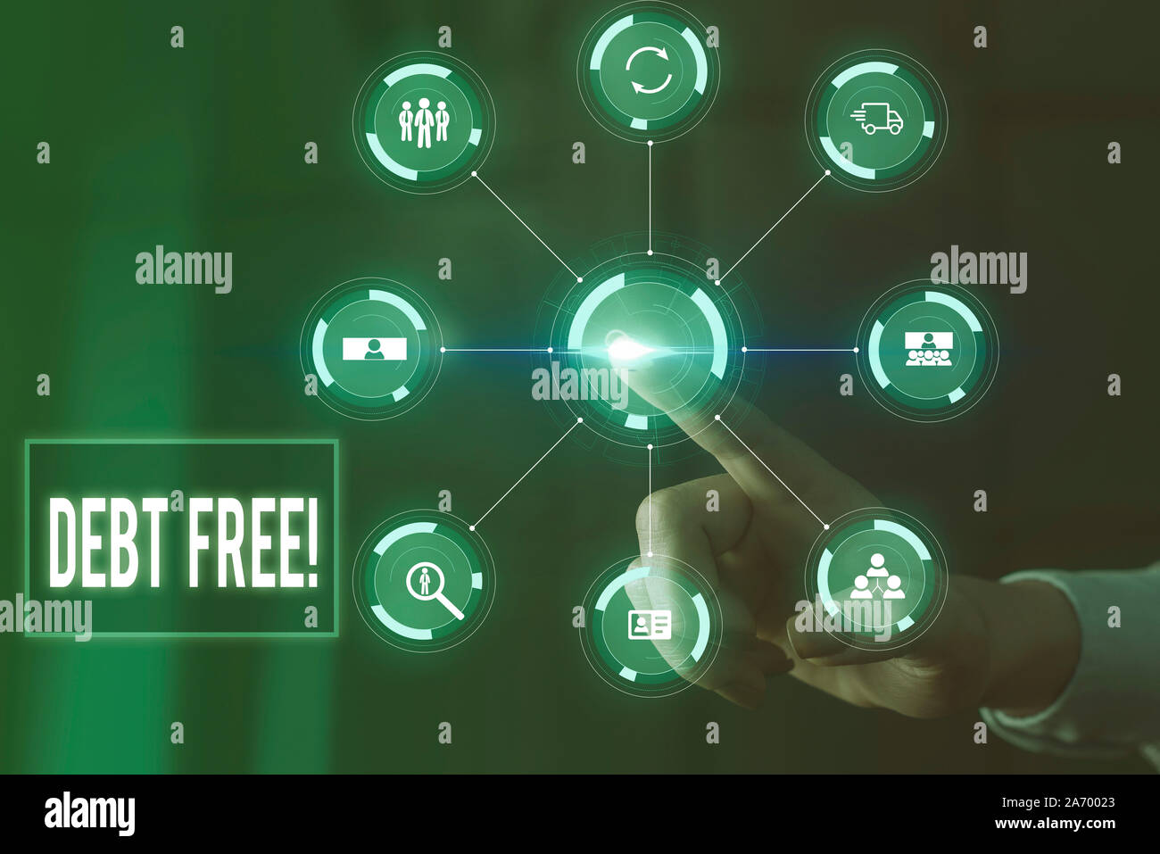 Wort schreiben Text Schuldenfrei. Business foto Präsentation nicht besitzen kein Geld für eine Person oder Unternehmen Bild Foto system network Regelung mo Stockfoto