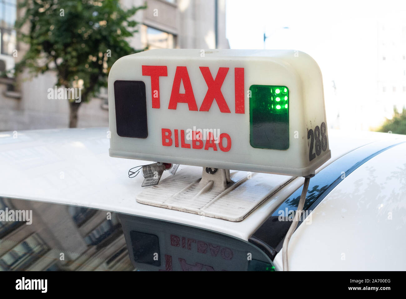 Bilbao Taxi Schild, Spanien Stockfoto