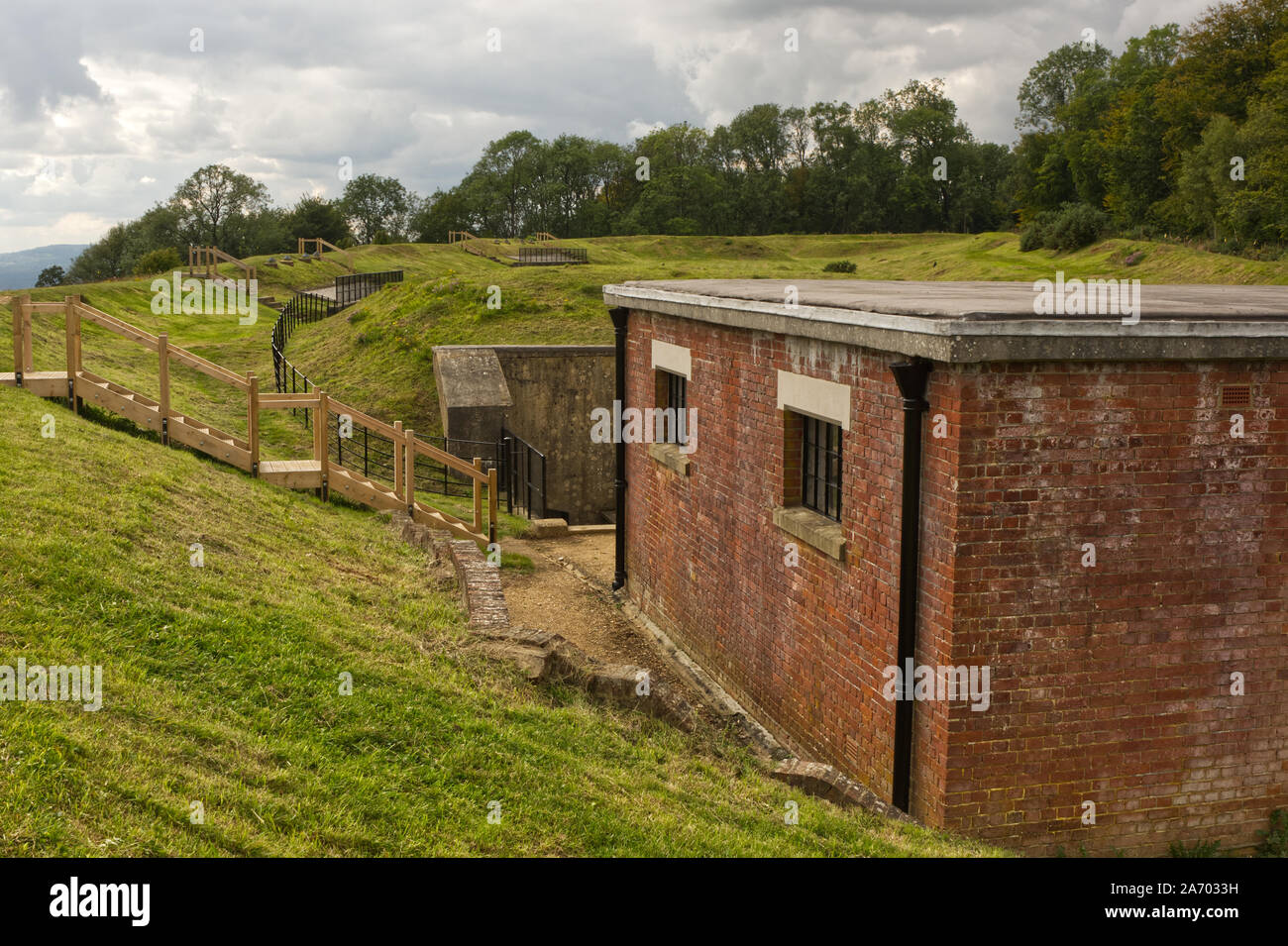 Old Fort auf dem Hügel über Reigate, Surrey, England Stockfoto