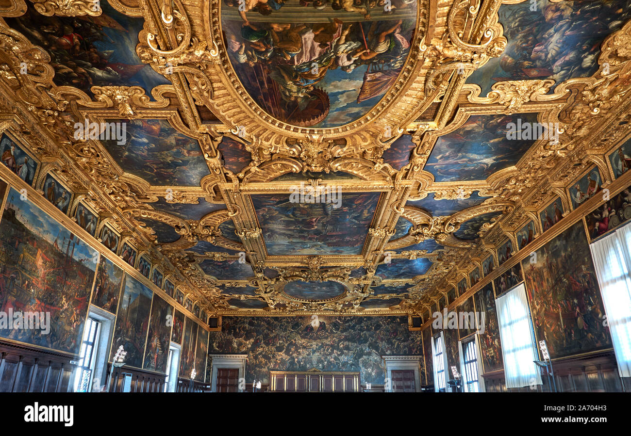 Doge's Palace interior Piazza San Marco Venedig Italien Stockfoto