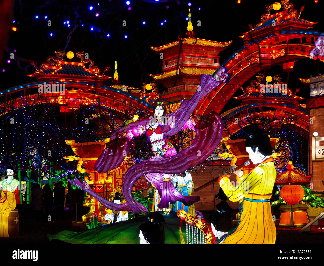 2018 Ausgabe des Laternenfest' Feeries de Chine" in Gaillac (Südfrankreich) auf 2019/01/02 Stockfoto