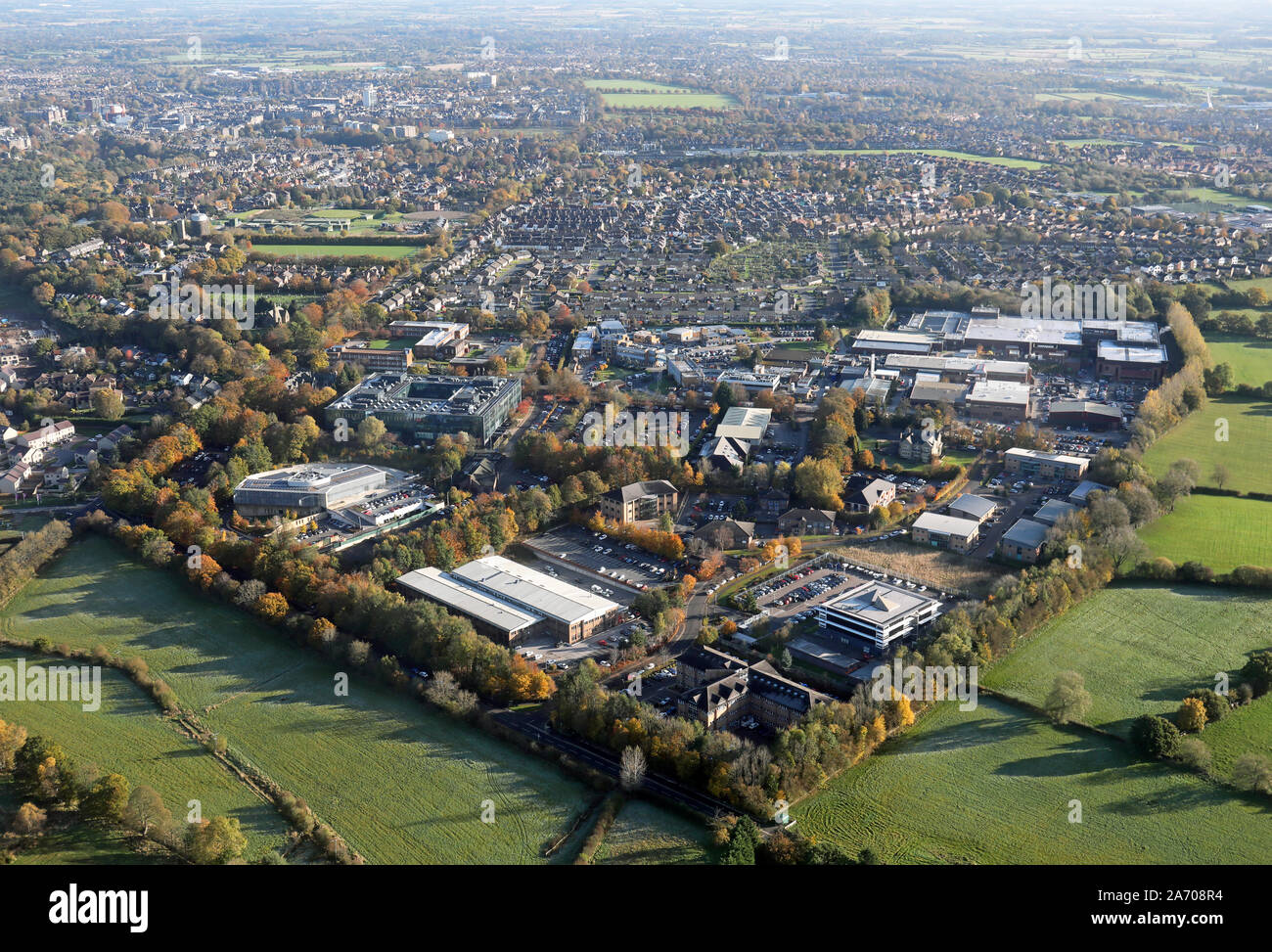 Luftaufnahme von cardale Park, Harrogate, North Yorkshire, Großbritannien Stockfoto