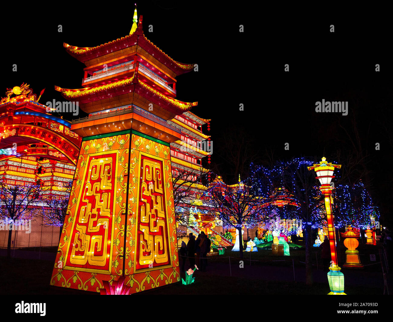 2018 Ausgabe des Laternenfest' Feeries de Chine" in Gaillac (Südfrankreich) auf 2019/01/02 Stockfoto