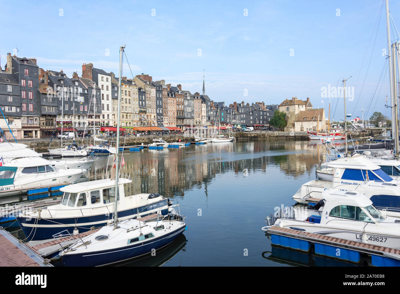Hafen von Honfleur, Honfleur, Normandie, Frankreich Stockfoto