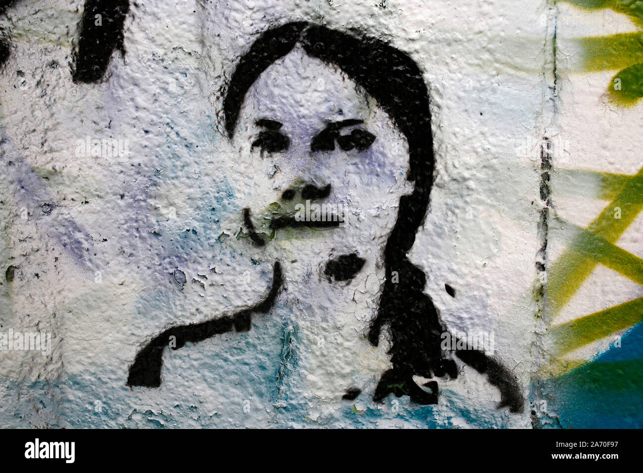 Graffity, das "Freitags für zukünftige "Aktivistin Greta Thunberg darstellt, Wien, Österreich / Wien, Österreich (nur fuer redaktionelle Verwendung. Keine W Stockfoto