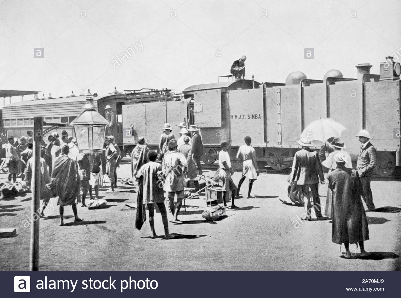 WW1 gepanzerten Zug imba' auf die Uganda Railway, vintage Foto von 1914 Stockfoto