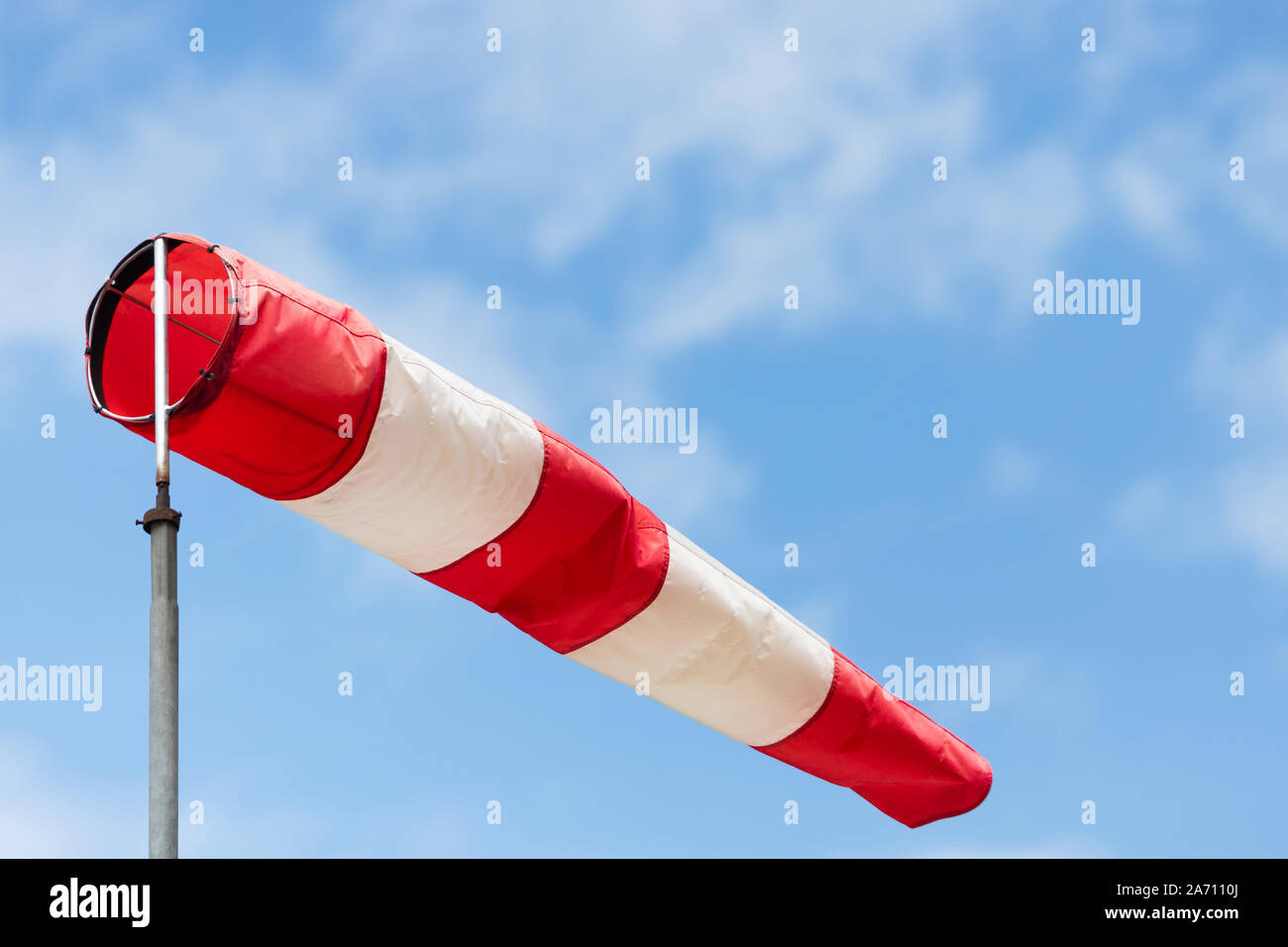 Flughafen Windmesser im Wind Stockfoto
