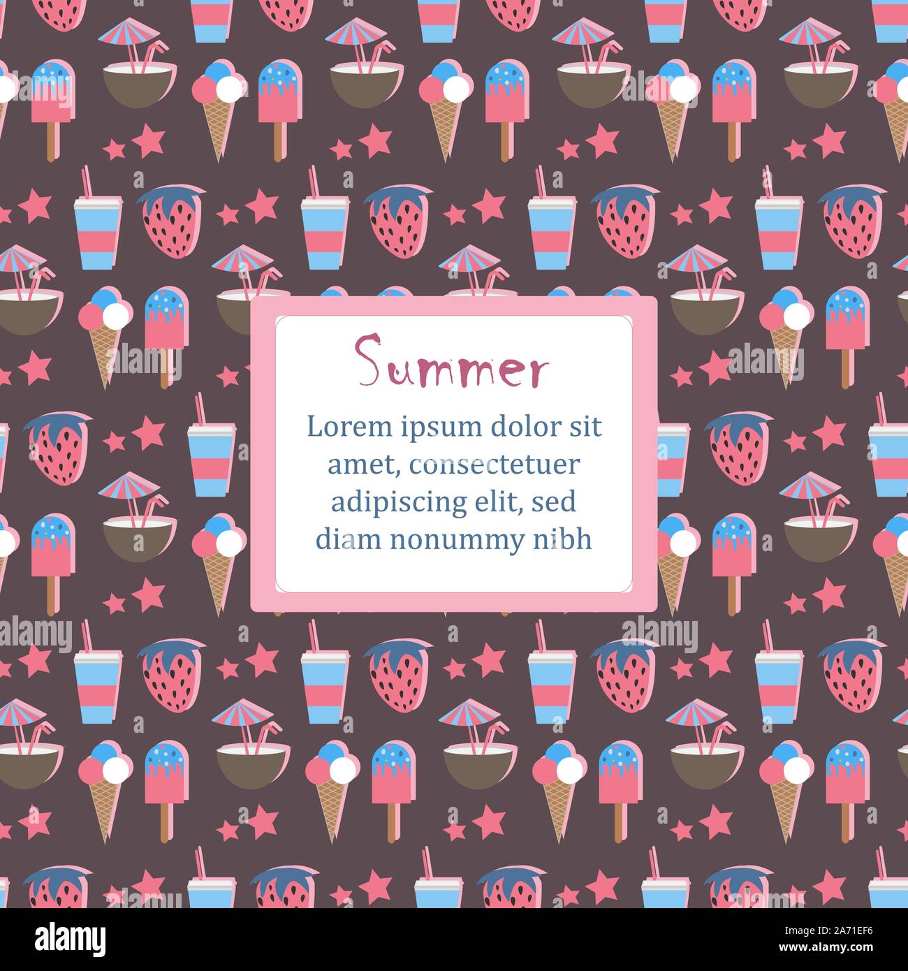 Sommer nahtlose Muster mit Eis und Früchte. Ab Sommer Kollektion Vector Illustration Stock Vektor