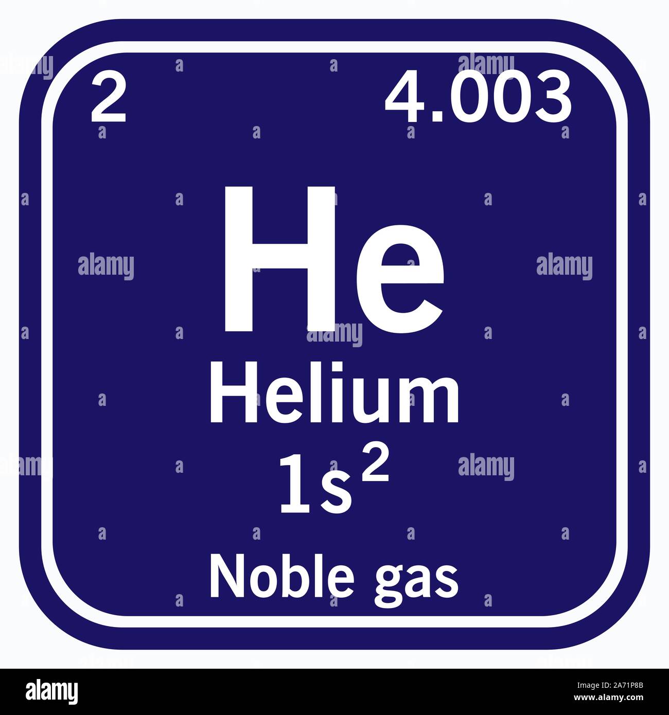 Helium Symbol Periodensystem der Elemente Vektor-illustration eps 10. Stock Vektor