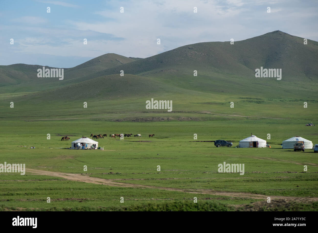 Unglaubliche Mongolian-Manchurian Grasland Stockfoto