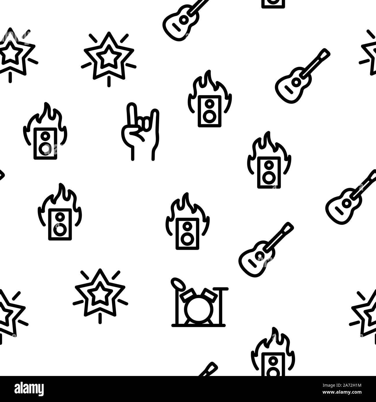 Rock und Roll Vektor nahtlose Muster Stock Vektor