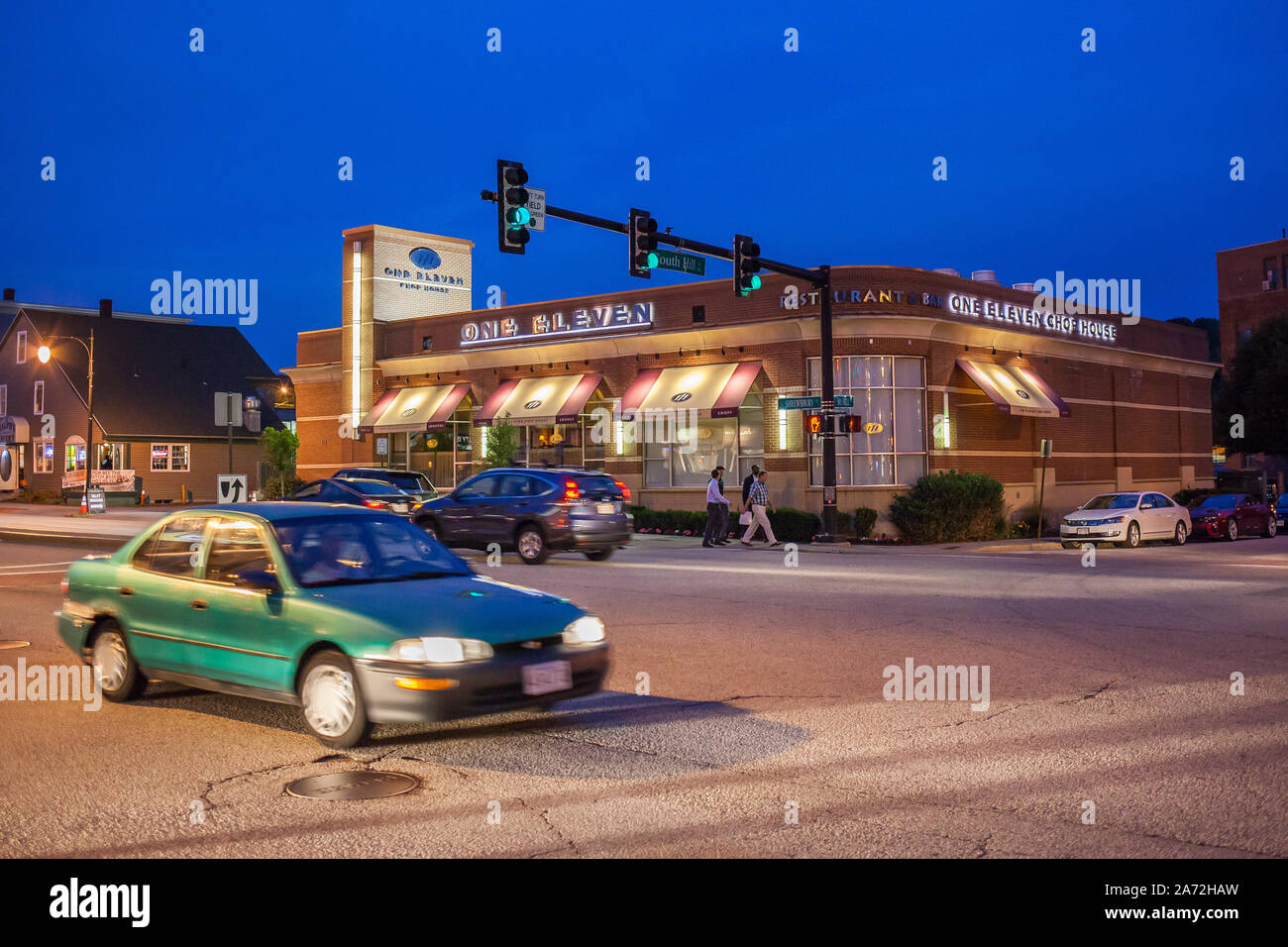 One Eleven Chop House Restaurant in Shrewsbury Straße in Worcester, MA Stockfoto