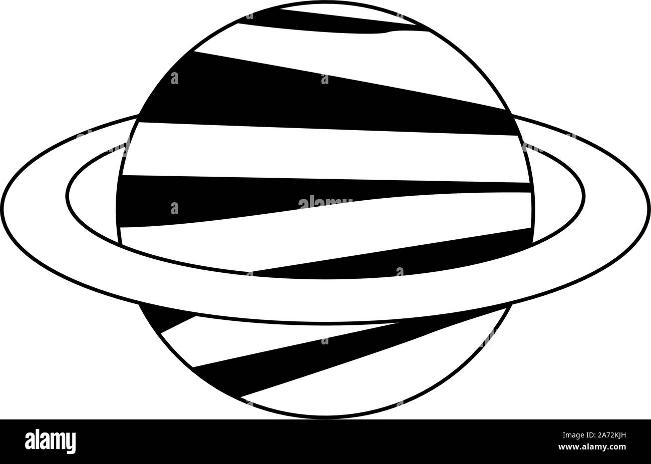 Saturn Planet Symbol, flache Bauform Stock Vektor